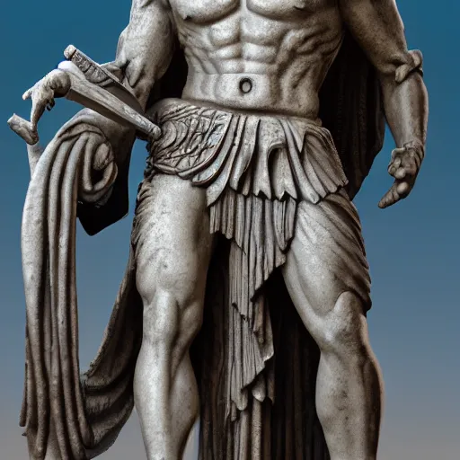 Image similar to vercingetorix statue, intricate detail, royo, vallejo, frazetta, giger, whealan, hd, unreal engine,