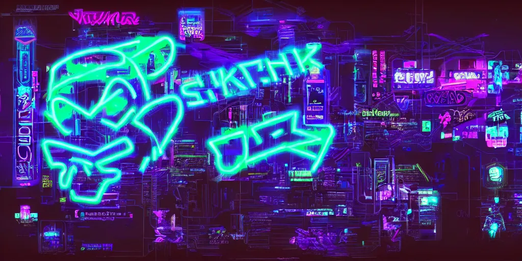 Image similar to twitch, cyberpunk, neon, glow, neon sign