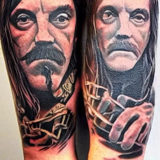 Image similar to tattoo of lemmy and keith richards