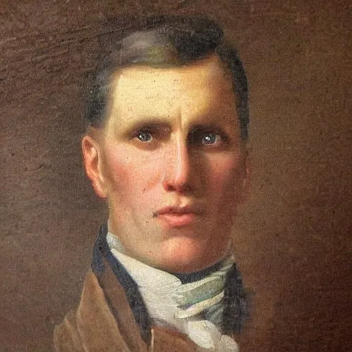 Image similar to An early 1800s oil painting of Jerma985 in the early 1800s, grainy, realistic, very realistic, hyperrealistic, highly detailed, very detailed, extremely detailed, very neat, very epic, very cool, detailed, trending on artstation