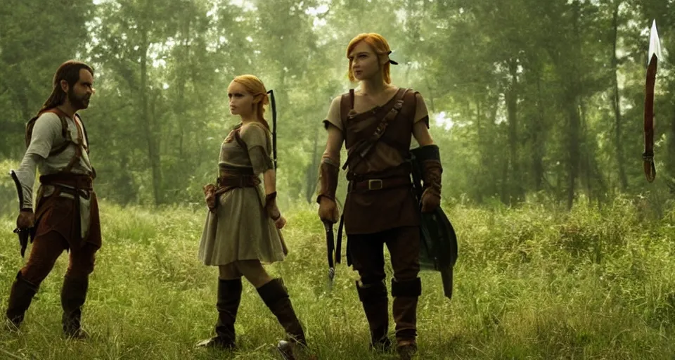 Prompt: film still of the Legend of Zelda movie directed by Denis Villeneuve