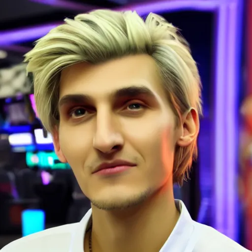 Image similar to a high quality photo of handsome gigachad XQC gambling, photorealism, 8k, artstation