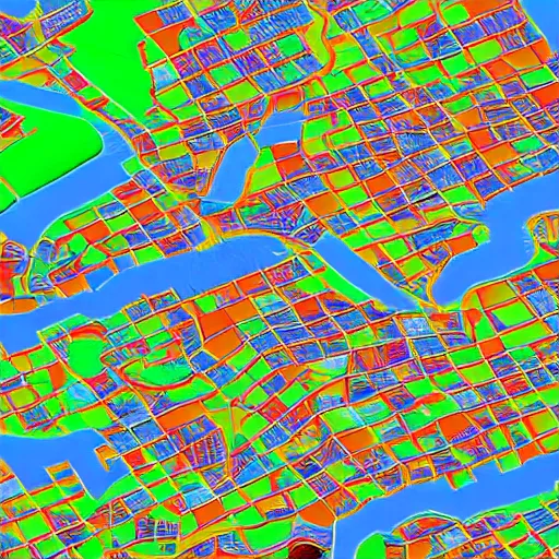Prompt: colourful maps, new York, 3d, sim city style