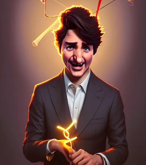 Image similar to justin trudeau as string puppet!, loftis, jesper ejsing, by rhads, makoto shinkai and lois van baarle, ilya kuvshinov, rossdraws, global illumination