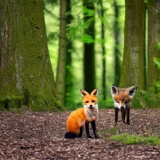 Prompt: a beautiful forest with a fox