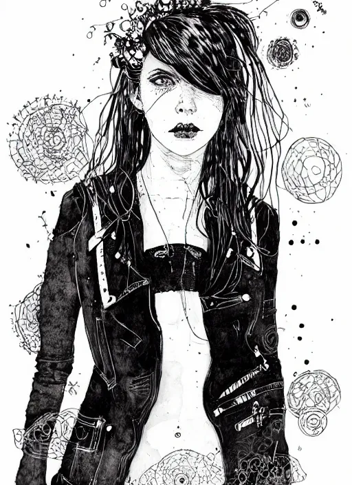 Image similar to a portrait of a pretty sewer punk young lady by kaethe butcher
