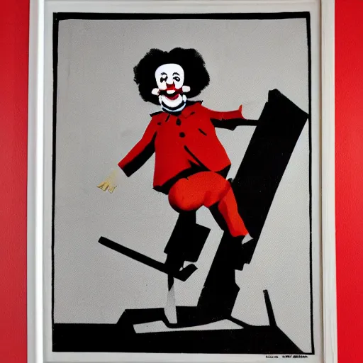 Prompt: communist clown portrait, propaganda style