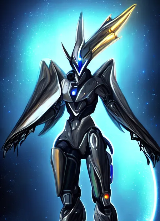 Image similar to cinematic shot, cosmic sized perfectly proportioned stunning beautiful anthropomorphic robot mecha female dragon, space background, larger than galaxies, holding milky way in hands, sleek silver armor, epic proportions, epic size, epic scale, ultra detailed digital art, furry art, macro art, dragon art, giantess art, warframe fanart, furaffinity, deviantart