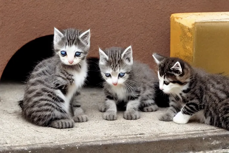 Image similar to kittens having a cigarette break