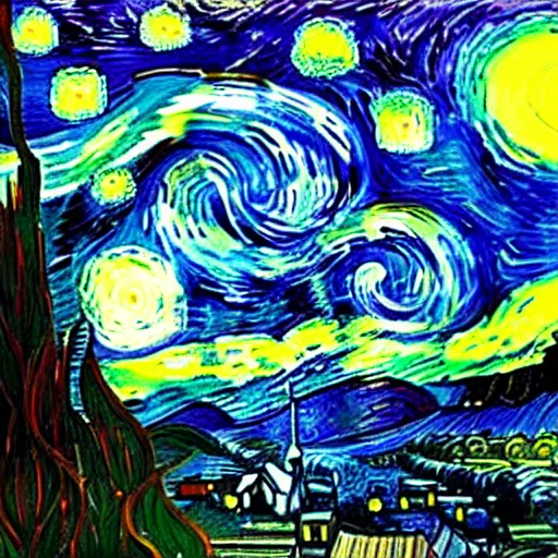 Prompt: bright colourful aurora painting by van gogh