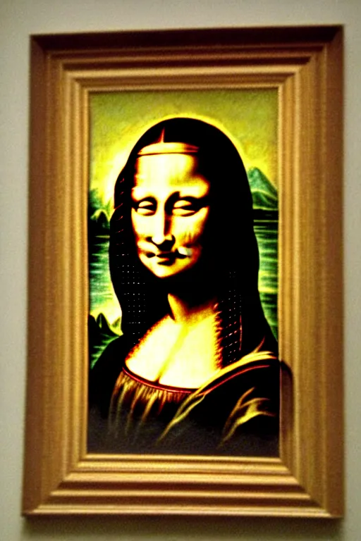 Image similar to mona lisa graffiti by banksy spray!!!! paint!!!! wall