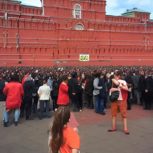 Prompt: photo giant mango standing on red square
