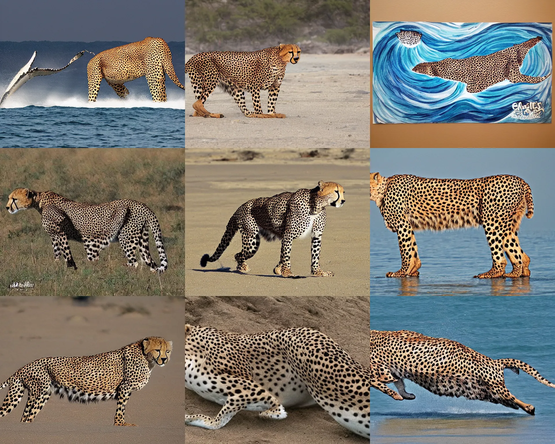 Prompt: mix between cheetah and whale