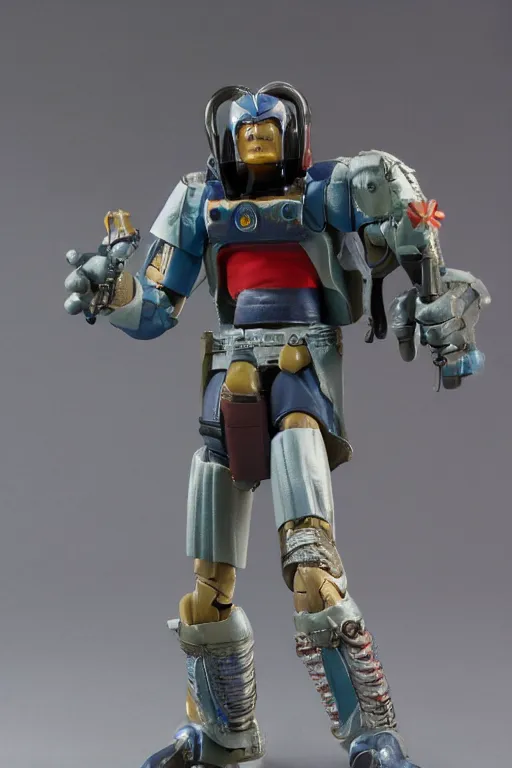 Image similar to 1 9 8 6 kenner action figure, 5 points of articulation, heroic human proportions, sci fi, 8 k resolution, high detail, front view, t - pose, space, star, he - man, gi joe, he man, warhammer 4 0 0 0