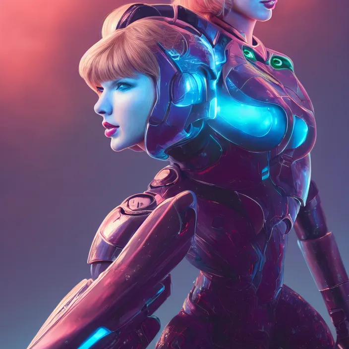 Image similar to portrait of Taylor Swift as SAMUS. HD, 4K. intricate abstract. intricate artwork. by Tooth Wu, wlop, beeple, dan mumford. octane render, trending on artstation, greg rutkowski very coherent symmetrical artwork. cinematic, hyper realism, high detail, octane render, 8k, iridescent accents