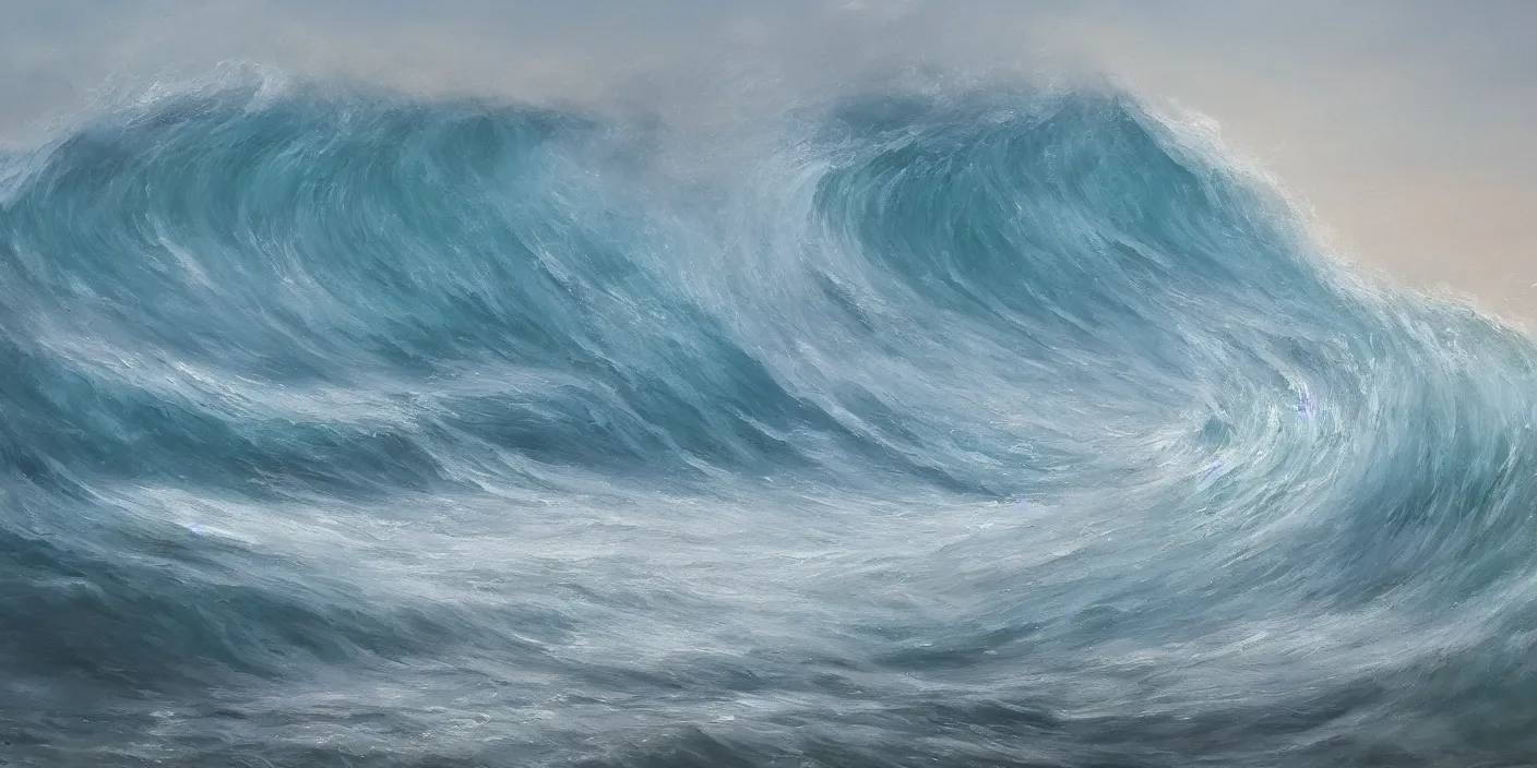 Image similar to a wave, cinematic lighting, detailed oil painting, hyperrealistic, 8k