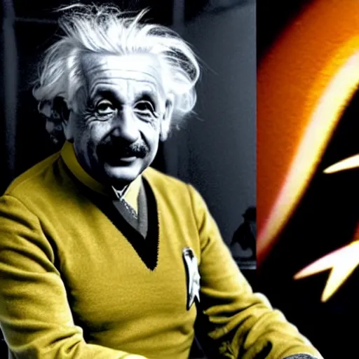 Image similar to Albert Einstein in a starfleet uniform from the new Star Trek movie