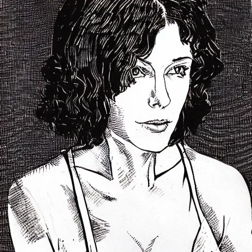 Image similar to lizzy mercier descloux, portrait, by guido crepax