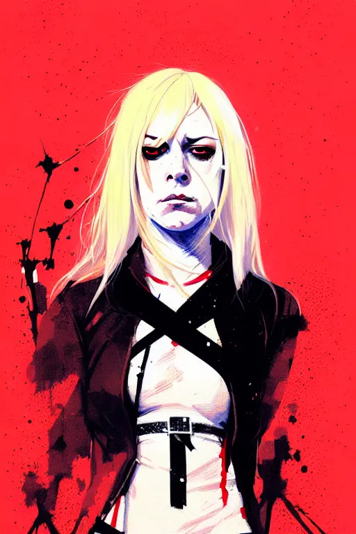 Image similar to a ultradetailed painting of elle driver from kill bill by conrad roset, greg rutkowski and makoto shinkai trending on artstation