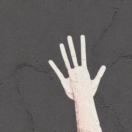 Prompt: a concrete hand reaches from the pavement, 3 5 mm, photorealistic, 8 k, octane render