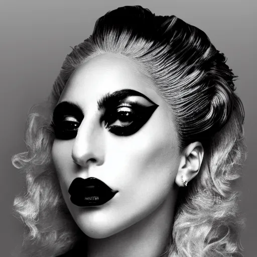 Prompt: award winning portrait of lady gaga, photo by mark mann, hyper detailed