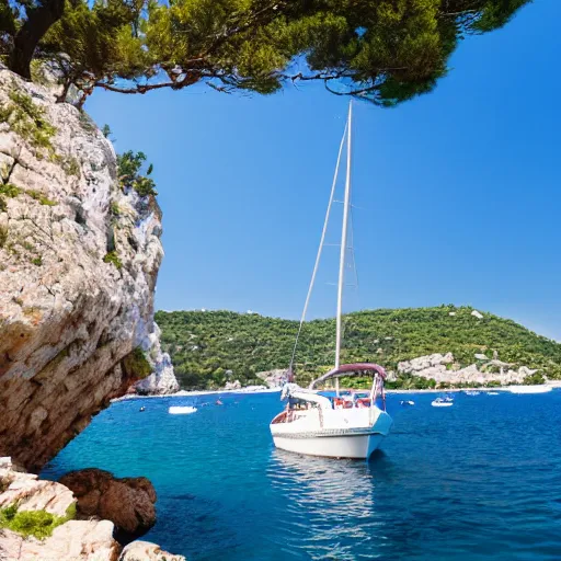 Prompt: Sailing boats on the Croatian coast