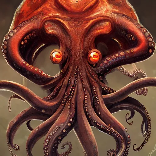 Image similar to zombified tribal octopus, trending on artstation, ultra fine detailed, hyper detailed, hd, concept art, digital painting