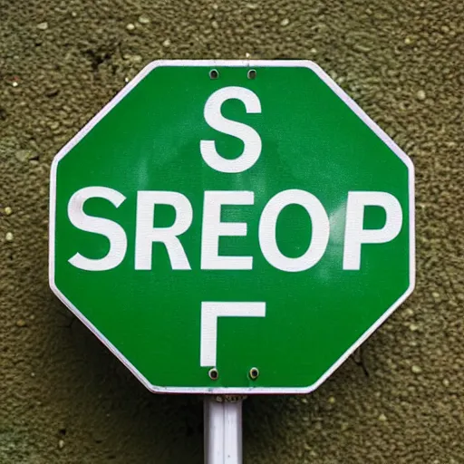 Image similar to green stop sign