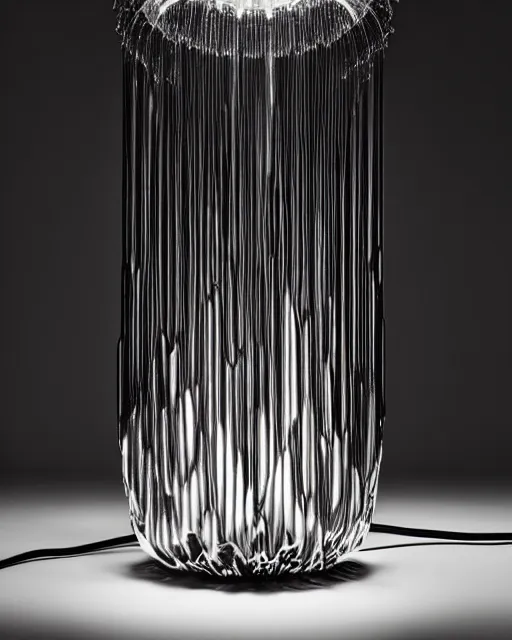 Image similar to table lamp designed by iris van herpen, advertising photography