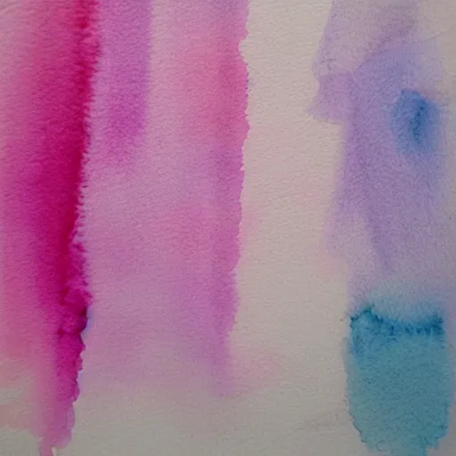 Prompt: pink white blue ombre, watercolor, wash, light, grainy