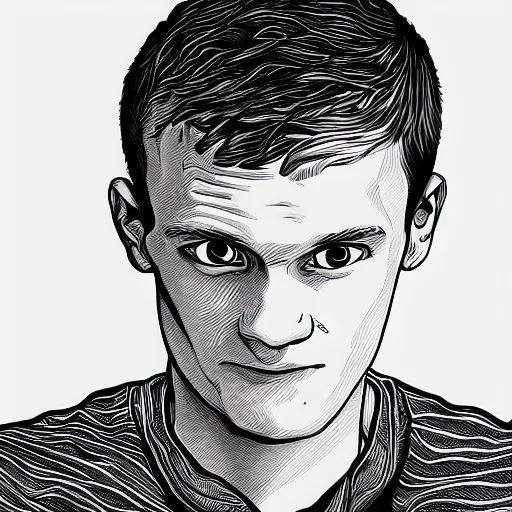 Prompt: line art vitalik buterin