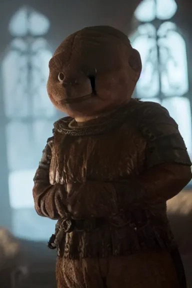 Image similar to very very intricate photorealistic photo of a goomba in an episode of game of thrones, photo is in focus with detailed atmospheric lighting, award - winning details