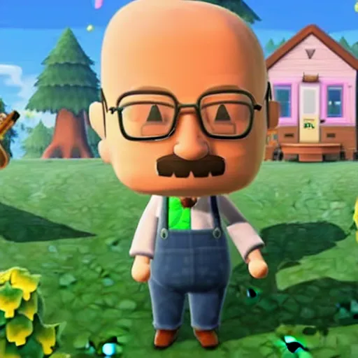 Prompt: Walter White in Animal Crossing