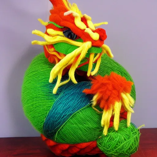 Image similar to Chinese dragon with a ball of yarn