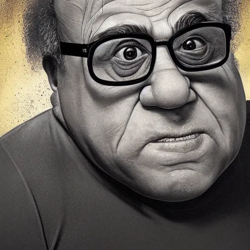 Prompt: hyperrealistic mixed media high resolution image of Danny DeVito, stunning 3d render inspired art by István Sándorfi and Greg Rutkowski and Unreal Engine, perfect symmetry, dim volumetric lighting, 8k octane beautifully detailed render, post-processing, extremely hyper-detailed, intricate, epic composition, highly detailed attributes, highly detailed atmosphere, full body shot, cinematic lighting, masterpiece, trending on artstation, very very detailed, masterpiece, stunning, flawless structure, lifelike texture, perfection,