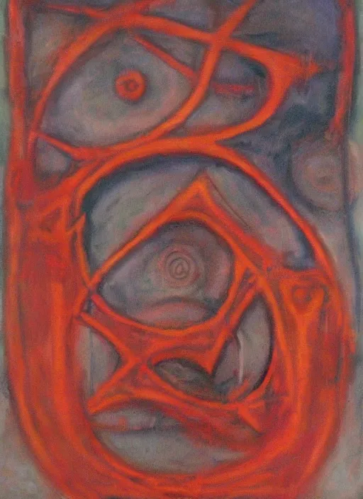 Prompt: biomechanical talisman of the voorish sign by maggi mcdonald, mark rothko, sabina klein