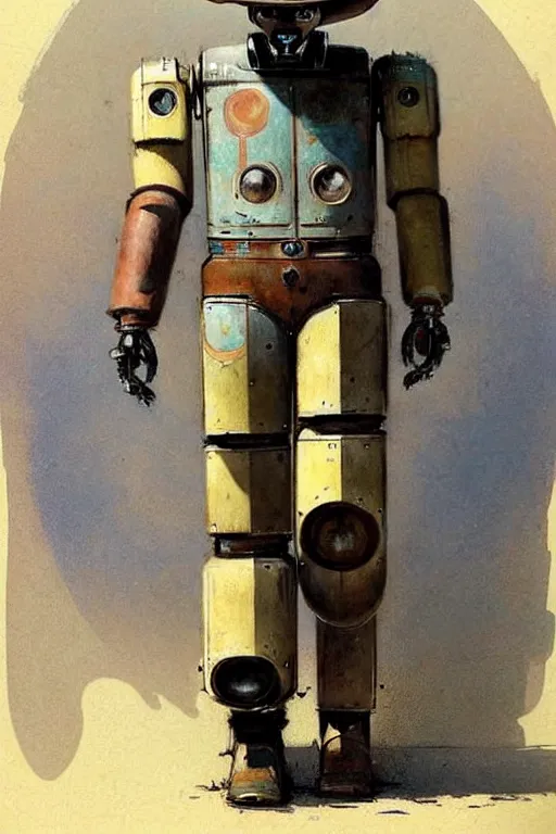 Image similar to ( ( ( ( ( 1 9 5 0 s retro future robot android west world cowboy. muted colors. ) ) ) ) ) by jean - baptiste monge!!!!!!!!!!!!!!!!!!!!!!!!!!!!!!