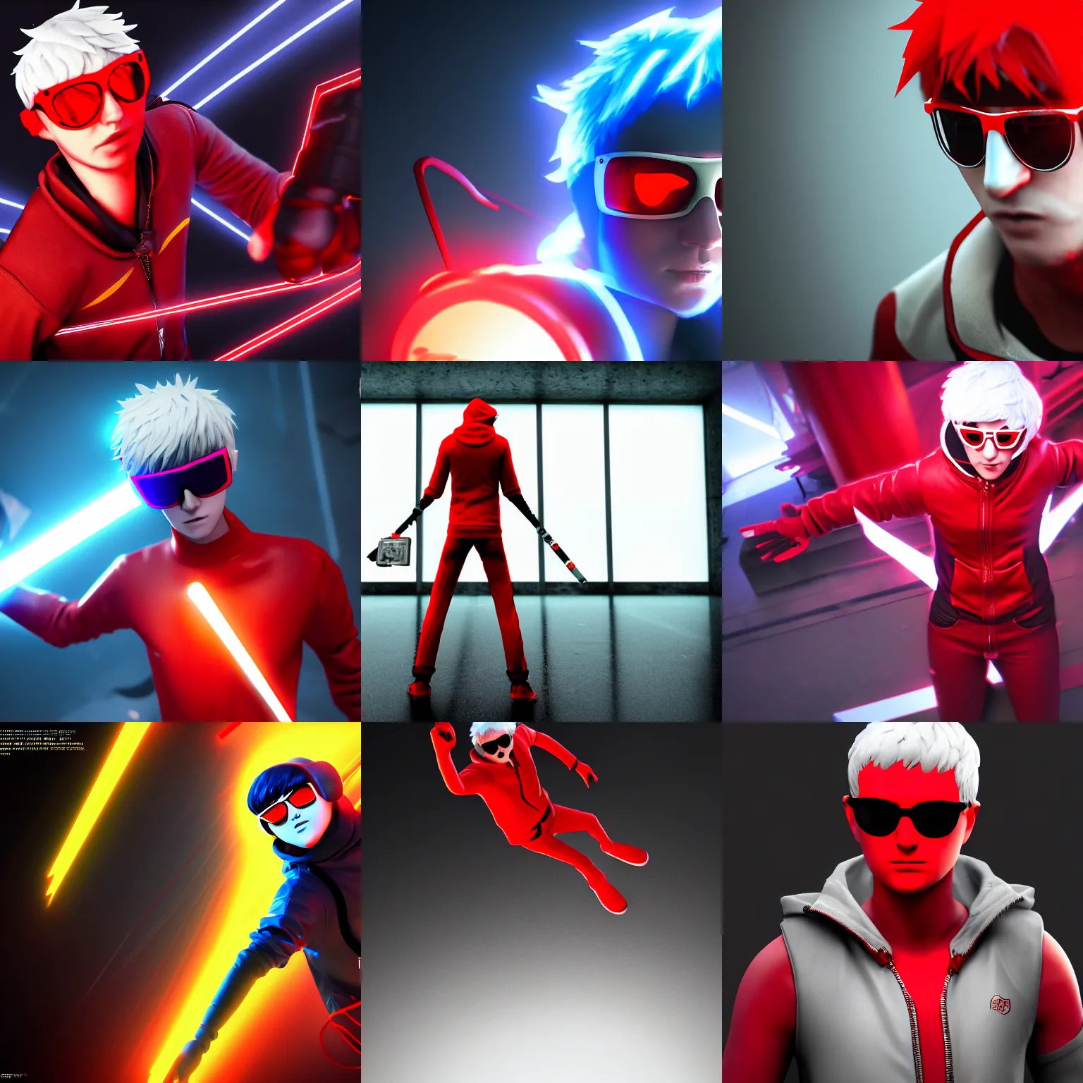 Prompt: render as dave strider from homestuck, cinematic lightning, medium shot, mid-shot, highly detailed, trending on Artstation, Unreal Engine 4k, cinematic wallpaper