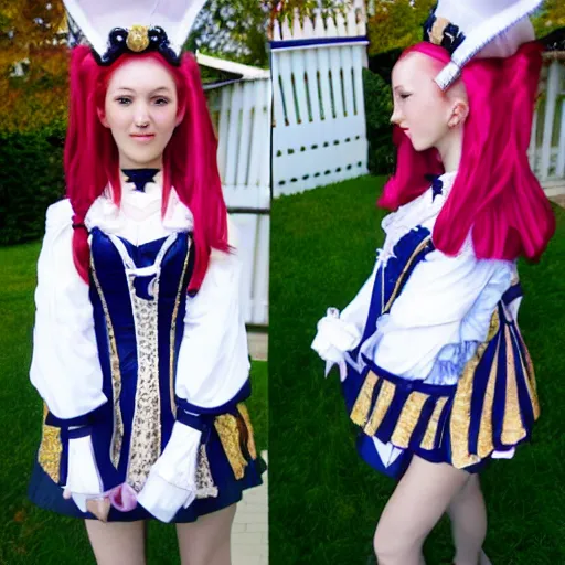 Image similar to Elizabethan renascence Tudor themed sailor moon school girl