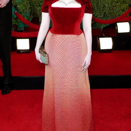 Image similar to christina hendricks in a red velvet dress