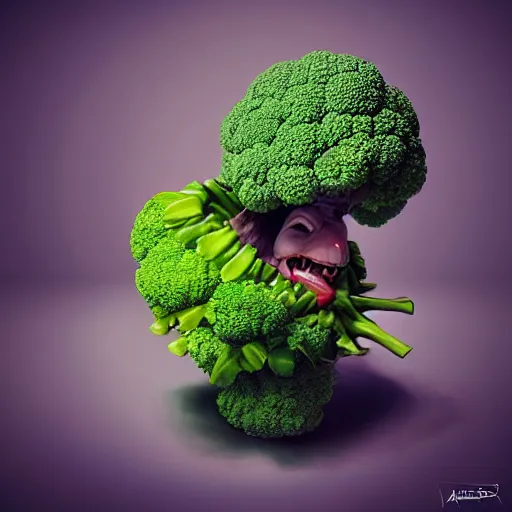 Prompt: A striking epic hyper real comic book style portait painting of a cute broccoli that is kissing hearts out of his mouth that fly to the sky, D&D Concept Art, unreal 5, DAZ, Apex legends concept art, hyperrealistic, octane render, cosplay, RPG portrait, dynamic lighting