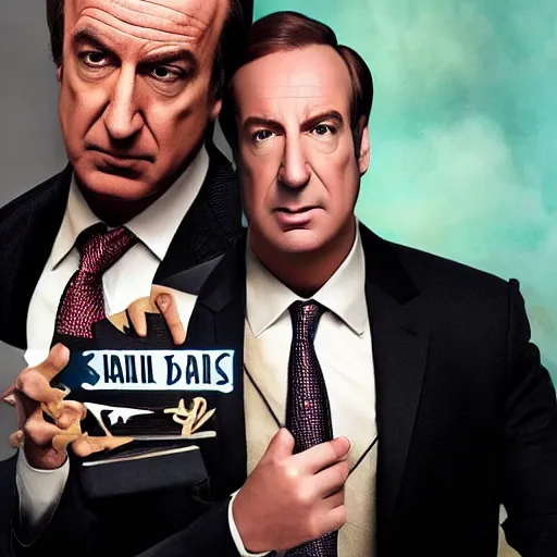 Image similar to a mix between saul goodman and kim kardashian