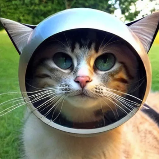 Prompt: cat wearing a futuristic helmet