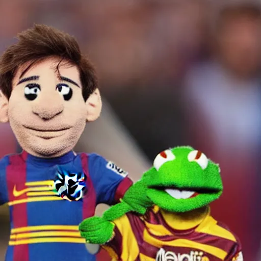 Image similar to lionel messi as a muppet