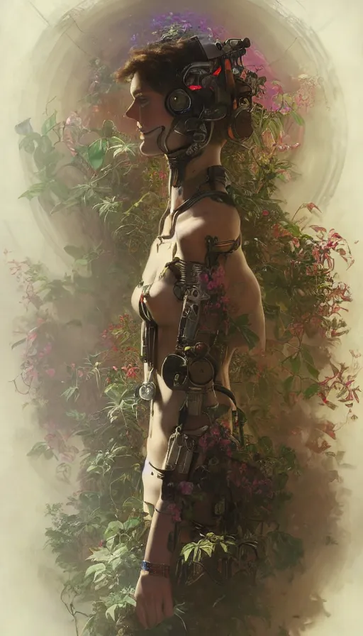 Image similar to hyper realistic time machine schematics, cyberpunk, design on white background, beautiful details, lush foliage, drawn by john singer sargent, tom bagshaw, norman rockwell, alphonso mucha, lolish, trending on artstation