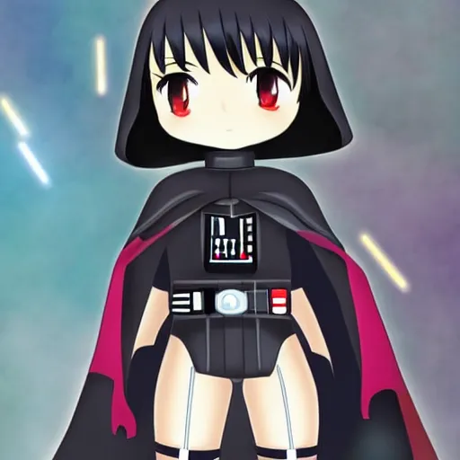 Image similar to Darth Vader as an anime girl