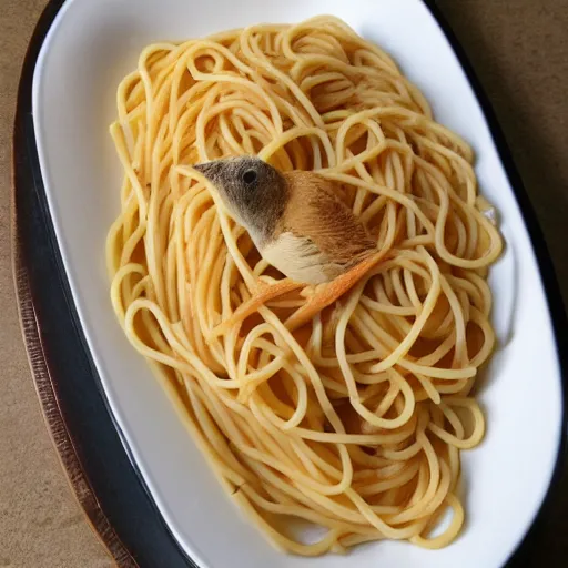 Image similar to spaghetti in the shape of a bird