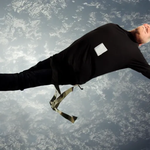 Image similar to andreas mogensen floating in space.