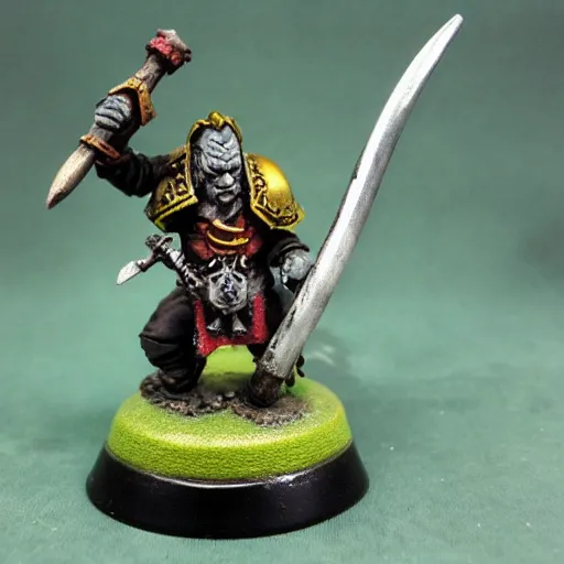 Image similar to warhammer fantasy axe wielding orc figurine