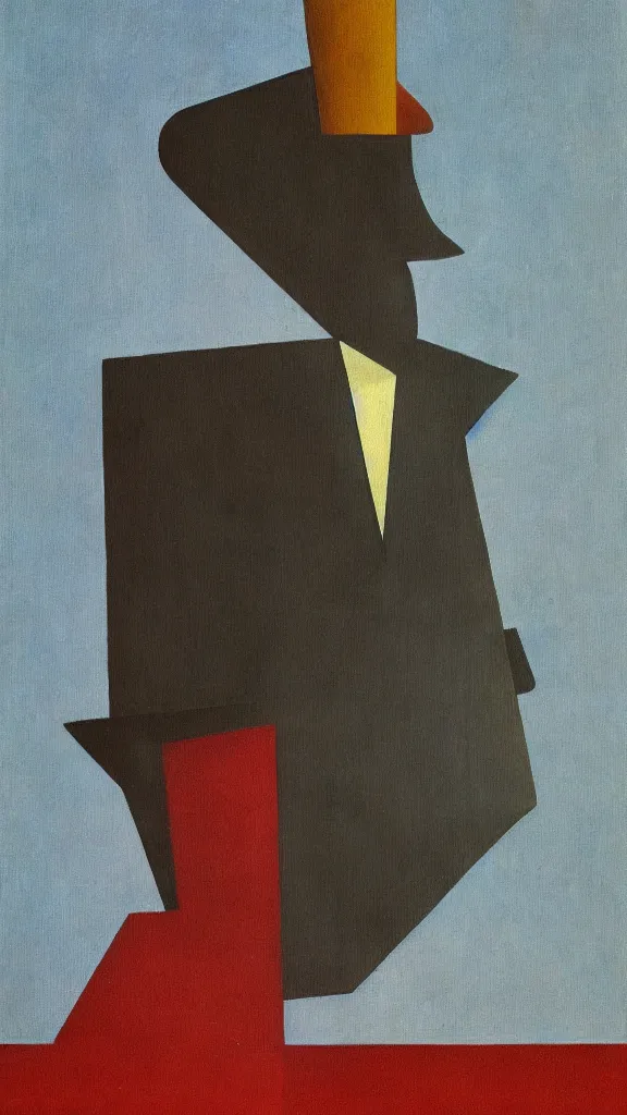 Image similar to abstract primitivism minimalism art painting, lines, forms, shapes, in style of rene magritte